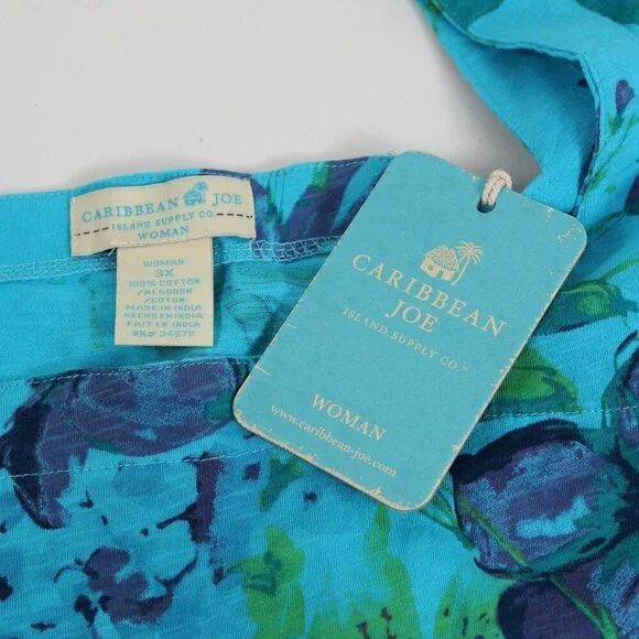 Caribbean Joe tank Top - Exotic Escape - NWT - 3X - Picture 3 of 6
